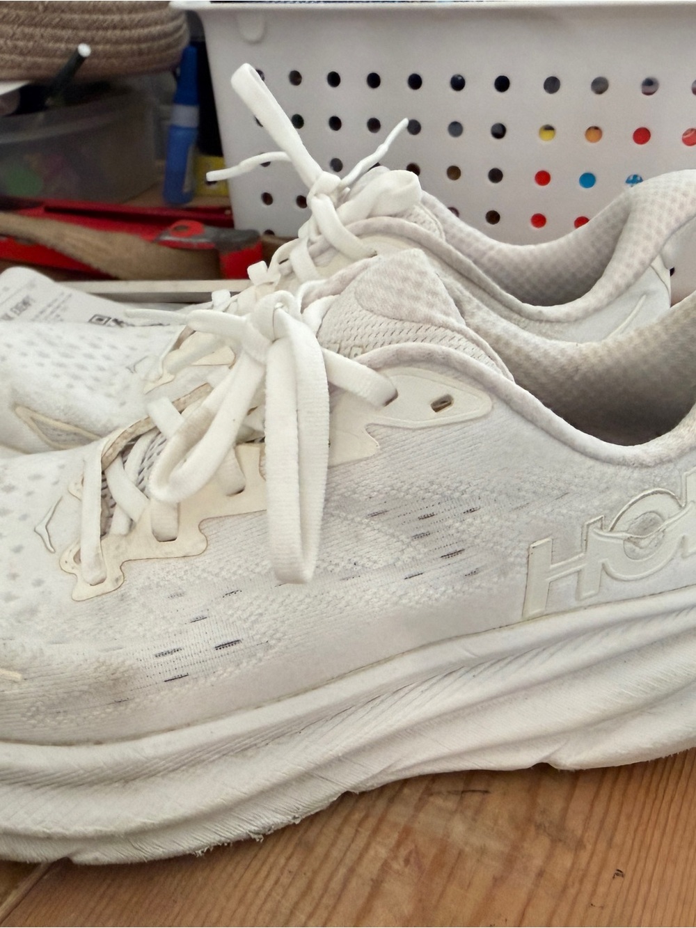 Hoka All-White Performance Running Shoes